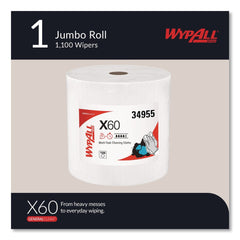 WypAll 12.2 in. x 12.4 in. General Clean Jumbo Roll X60 Cloths - White (1/Carton)