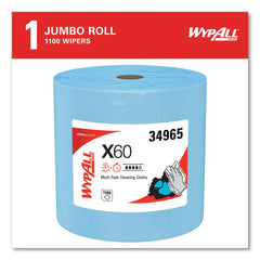 WypAll 12.2 in. x 13.4 in. General Clean Jumbo Roll X60 Cloths - Blue (1100/Roll)