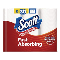 Scott 56674 7.31 in. x 11 in. Choose-A-Sheet 1-Ply Kitchen Roll Paper Towels - White (30/Carton)