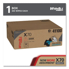 WypAll X70 Flat Sheet 14.9 in. x 16.6 in. Cloths - White (300/Carton)