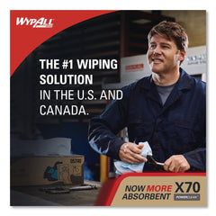 WypAll X70 Flat Sheet 14.9 in. x 16.6 in. Cloths - White (300/Carton)
