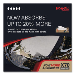 WypAll X70 Flat Sheet 14.9 in. x 16.6 in. Cloths - White (300/Carton)