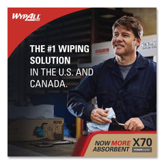 WypAll X70 1/4-Fold 12-1/2 in. x 12 in. Cloths - White (76/Pack 12 Packs/Carton)