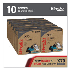 WypAll X70 9-1/10 in. x 16-4/5 in. Cloths - Blue (100/Box 10 Boxes/Carton)