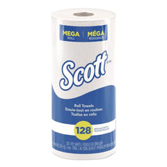 Scott 41482 1-Ply 11 in. x 8.75 in. Kitchen Roll Towels - White (128/Roll 20 Rolls/Carton)
