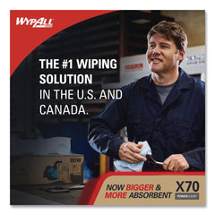 WypAll X70 12-1/2 in. x 12-2/5 in. Cloths - White, Jumbo (870 Towels/Roll)