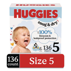 Huggies Snug and Dry 27 Plus lbs. Diapers - Size 5 (136/Carton)