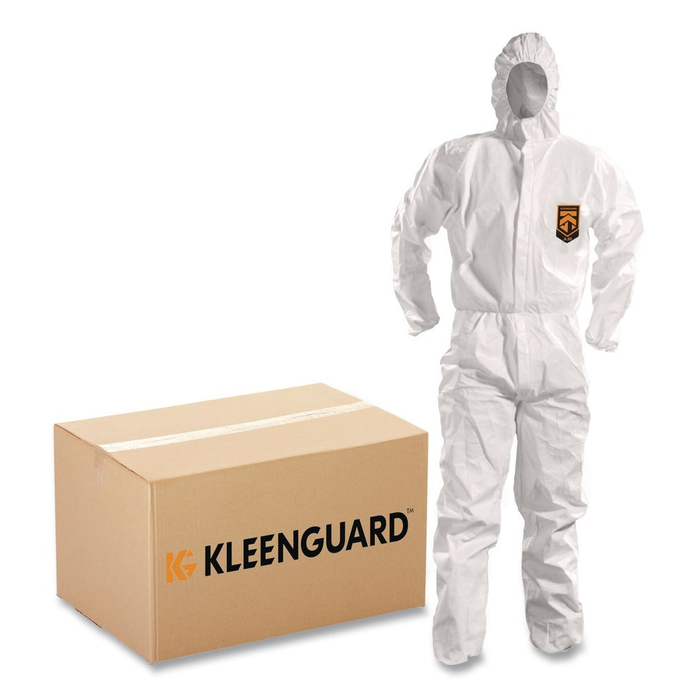 KleenGuard A50 Breathable Splash and Particle Protection Hooded Coveralls - 2X-Large, White (25/Carton)