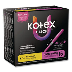 Kimberly-Clark U by Kotex Regular Click Compact Tampons (8 Packs/Carton)
