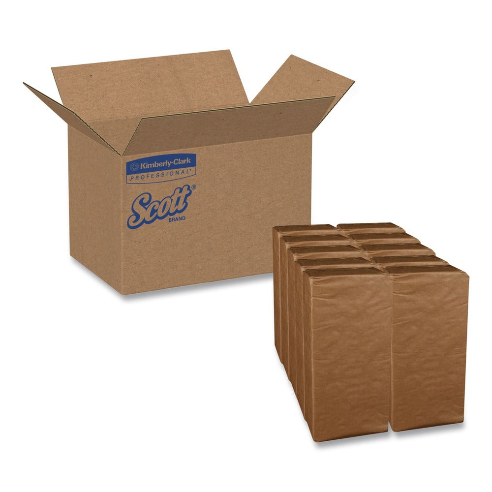 Scott 17 in. x 14.63 in. 1/8-Fold 2-Ply Dinner Napkins - White (10/Carton)