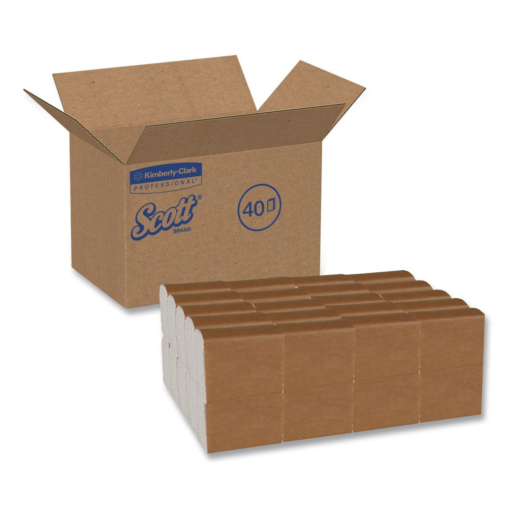 Scott 7 in. x 13.5 in. 1-Ply Tall-Fold Dispenser Napkins - White (20/Carton)