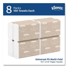Kleenex Convenience 9.2 in. x 9.4 in. Multi-Fold Paper Towels - White (150/Pack, 8 Packs/Carton)