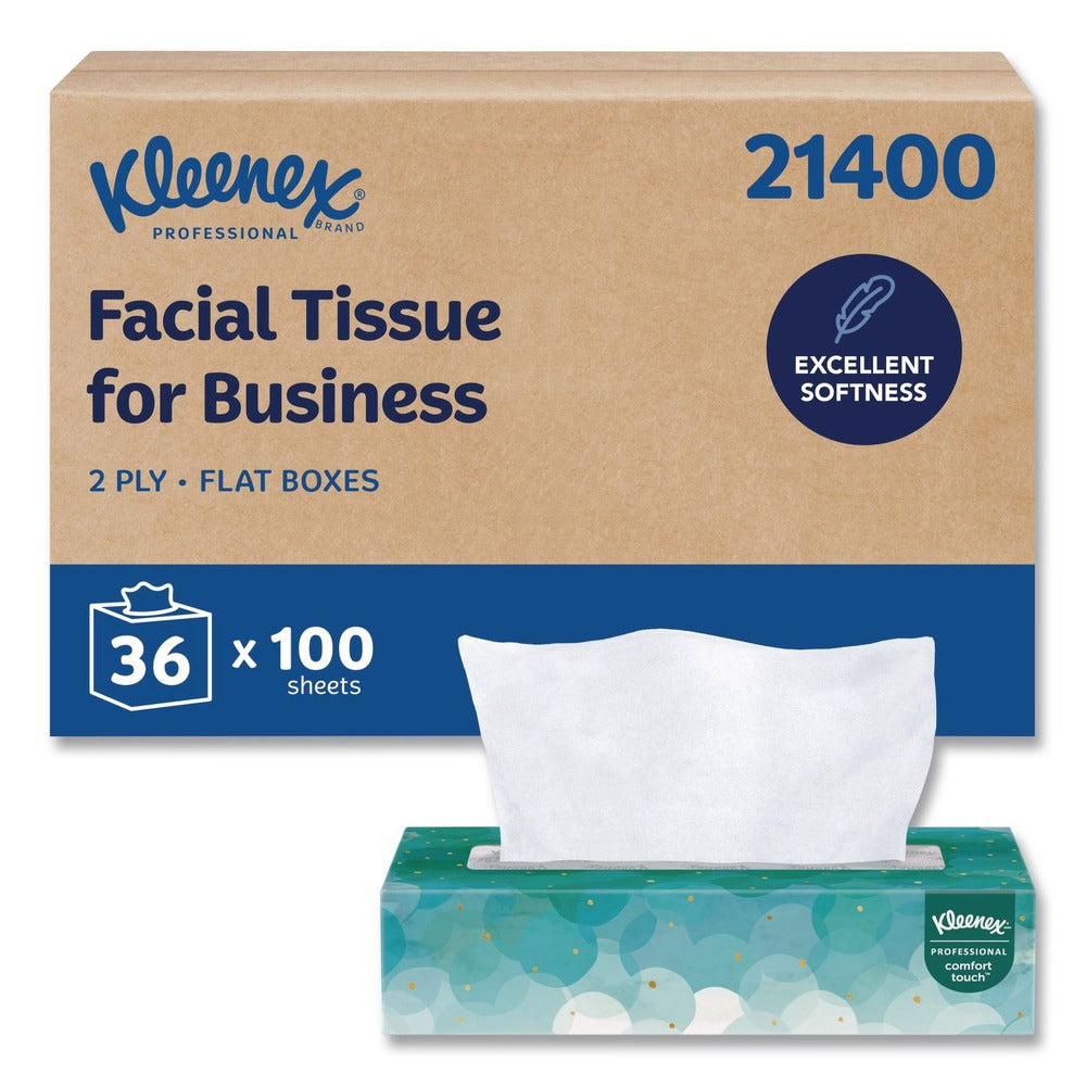Kleenex 2-Ply Facial Tissues - White (100 Sheets/Box, 36 Boxes/Carton)