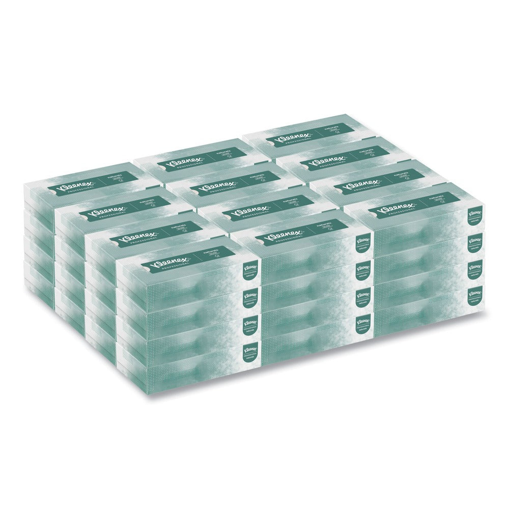 Kleenex Naturals 2-Ply 8.3 in. x 7.8 in. Flat Box Facial Tissues - White (125 Sheets/Box, 48 Boxes/Carton)