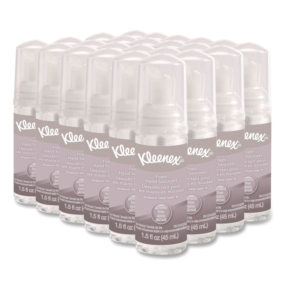 Kleenex 34136 1.5 oz. Pump Bottle Alcohol-Free Foam Hand Sanitizer - Unscented (24/Carton)