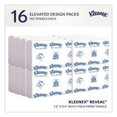 Kleenex Reveal 2-Ply 8 in. x 9.4 in. Multi-Fold Towels - White (16/Carton)