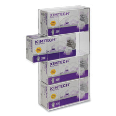 Kantek 10.5 in. x 4 in. x 21.25 in. Quad Glove Dispenser - Clear