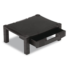 Kantek 17 in. x 13-1/4 in. x 3 in. to 6-1/2 in.Height-Adjustable Stand with Drawer - Black