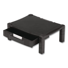 Kantek 17 in. x 13-1/4 in. x 3 in. to 6-1/2 in.Height-Adjustable Stand with Drawer - Black