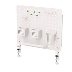 Kantek 20.58 in. x 1 in. x 17 in. 3-Compartment Steel Pegboard Organizer - White