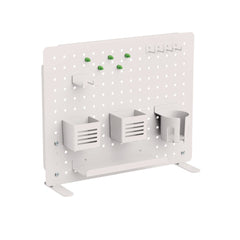 Kantek 20.58 in. x 1 in. x 17 in. 3-Compartment Steel Pegboard Organizer - White