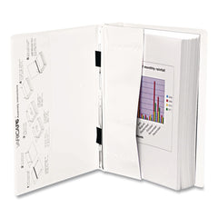 Charles Leonard VariCap 11 in. x 8.5 in. Expandable Binder with 2 Posts and 6 in. Capacity - White