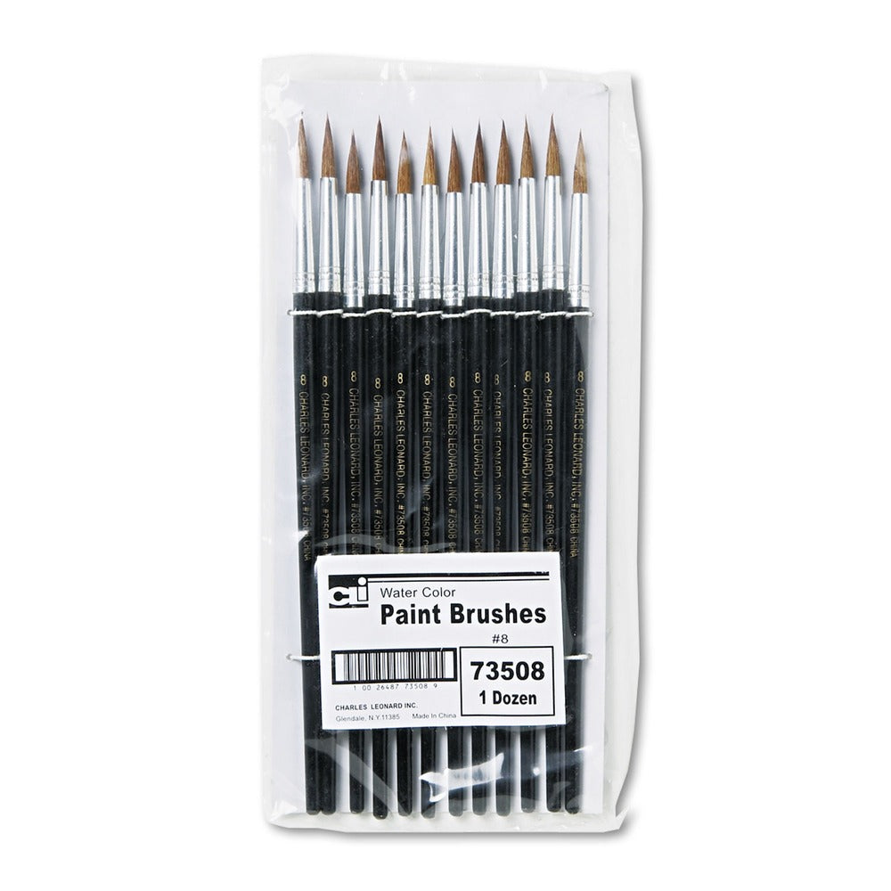 Charles Leonard Size 8 Camel Hair Round Profile Artist Brush (1-Dozen)