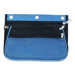 Charles Leonard 10.25 in. x 7.5 in. Three-Pocket Binder-Insertable Expandable Pencil Pouch - Assorted (3/Pack)