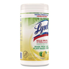 LYSOL Brand 1-Ply 7 in. x 7.25 in. Disinfecting Wipes II - Fresh Citrus Scent, White (6/Carton)