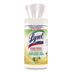 LYSOL Brand 1-Ply 7 in. x 7.25 in. Disinfecting Wipes II - Fresh Citrus Scent, White (6/Carton)