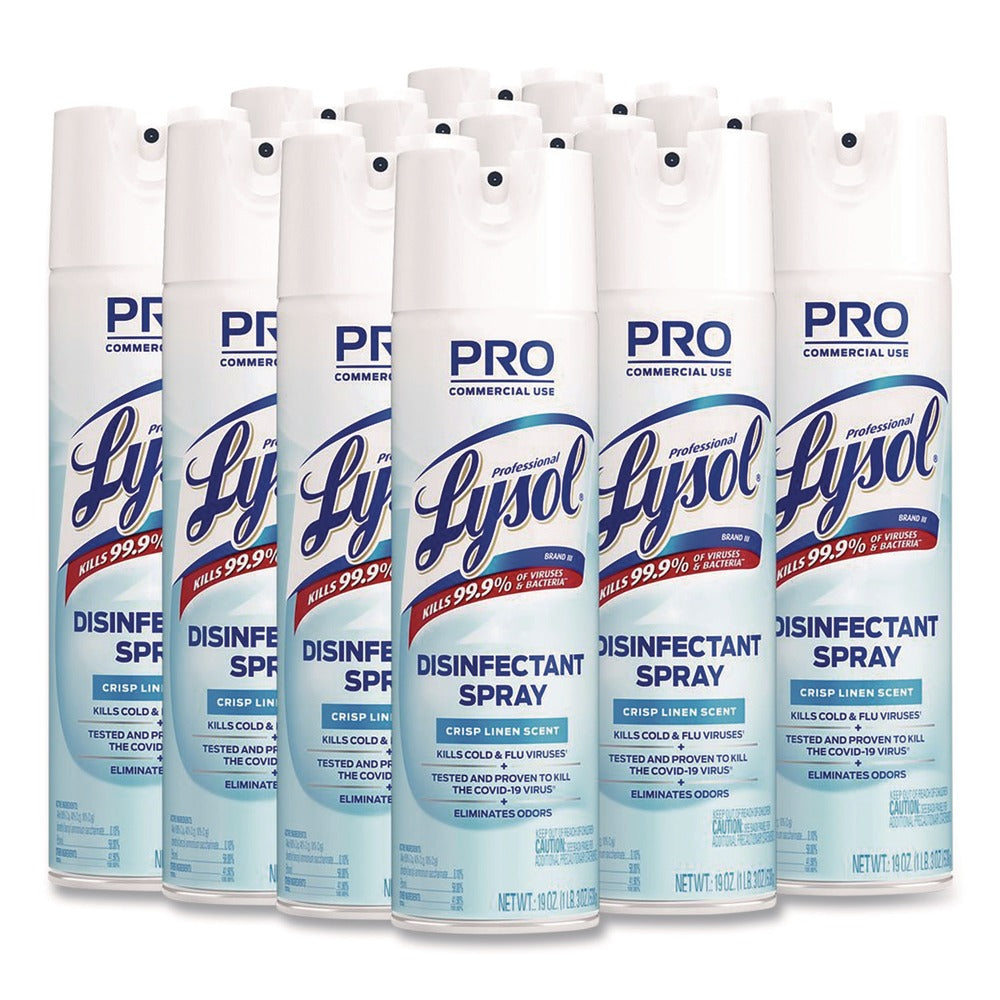 Professional LYSOL Brand 19 oz. Aerosol Spray Disinfectant Spray Crisp Linen (12/Carton)