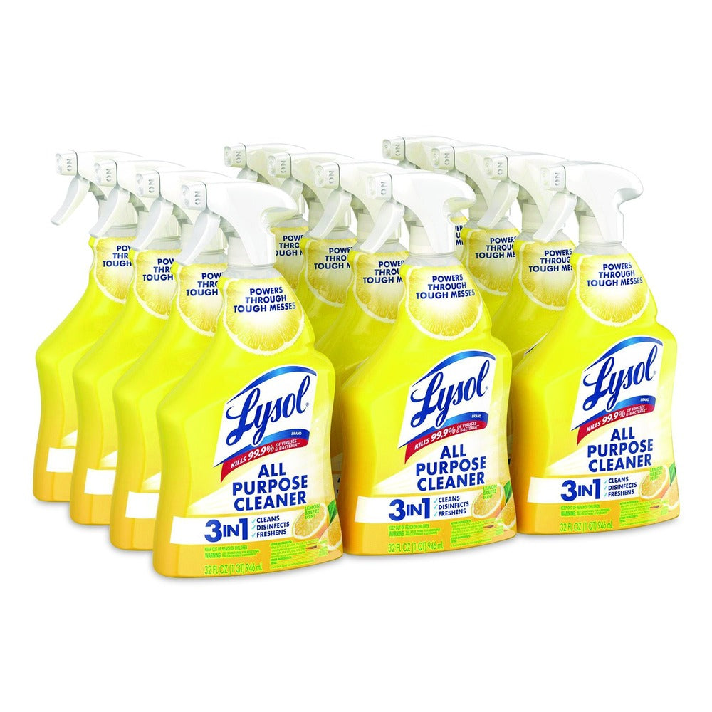 LYSOL Brand 32 oz. Spray Bottle Ready-to-Use All-Purpose Cleaner - Lemon Scent (12/Carton)