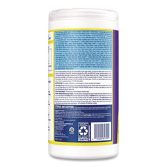 LYSOL Brand 7 in. x 7.5 in. 1-Ply Dual Action Disinfecting Wipes - Citrus, White/Purple (6 Canisters/Carton)