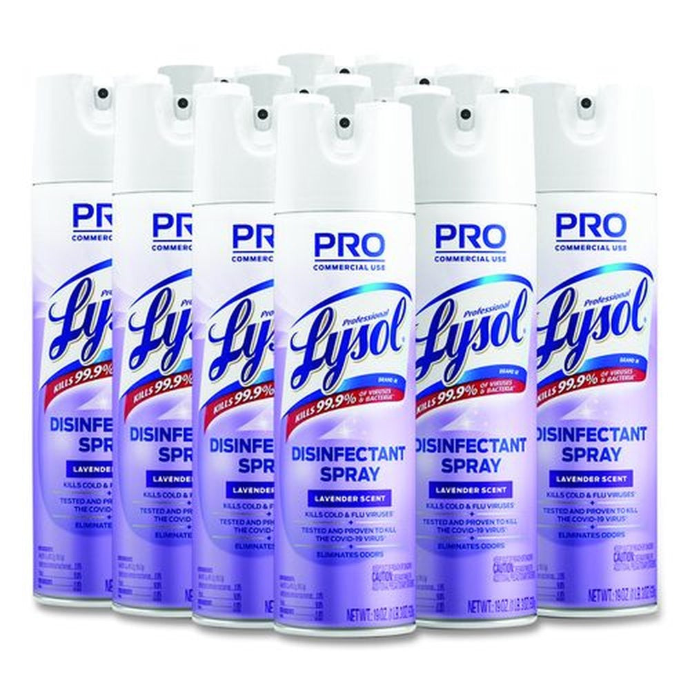 Professional LYSOL Brand 36241-89097 19 oz. Aerosol Spray Disinfectant Spray - Lavender (12/Carton)