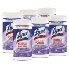 LYSOL Brand 7 in. x 7.25 in. 1-Ply Disinfecting Wipes - Early Morning Breeze, White (6 Canisters/Carton)