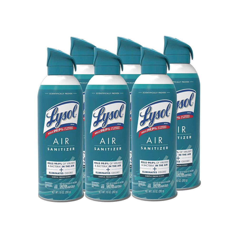 LYSOL Brand 10 oz Aerosol Air Sanitizer Spray - Simple Fresh (6/Carton)