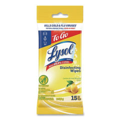 LYSOL Brand 6.69 in. x 7.87 in. 1-Ply Disinfecting Wipes Flatpacks - Lemon and Lime Blossom White (24/Carton)