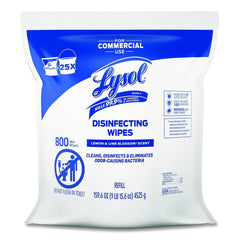 LYSOL Brand 19200-99857 6 in. x 8 in. 1-Ply Professional Disinfecting Wipe Bucket Refill - Lemon and Lime Blossom White (2/Carton)