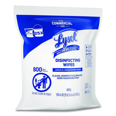 LYSOL Brand 19200-99857 6 in. x 8 in. 1-Ply Professional Disinfecting Wipe Bucket Refill - Lemon and Lime Blossom White (2/Carton)