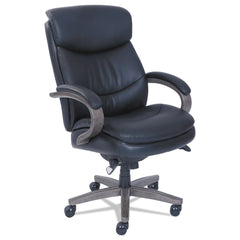 La-Z-Boy Woodbury High-Back Executive Chair, Supports Up To 300 Lb, 20.25-in To 23.25-in Seat Height, Black Seat/back, Weathered Gray Base