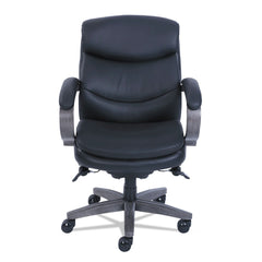 La-Z-Boy Woodbury Mid-Back Executive Chair, Supports Up To 300 Lb, 18.75-in To 21.75-in Seat Height, Black Seat/back, Weathered Gray Base