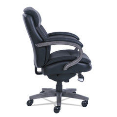 La-Z-Boy Woodbury Mid-Back Executive Chair, Supports Up To 300 Lb, 18.75-in To 21.75-in Seat Height, Black Seat/back, Weathered Gray Base