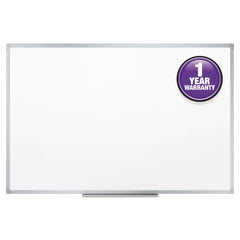 Mead 72 in. x 48 in. Dry Erase Board with Aluminum Frame - Melamine White Surface/Silver Aluminum Frame