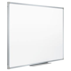 Mead 72 in. x 48 in. Dry Erase Board with Aluminum Frame - Melamine White Surface/Silver Aluminum Frame
