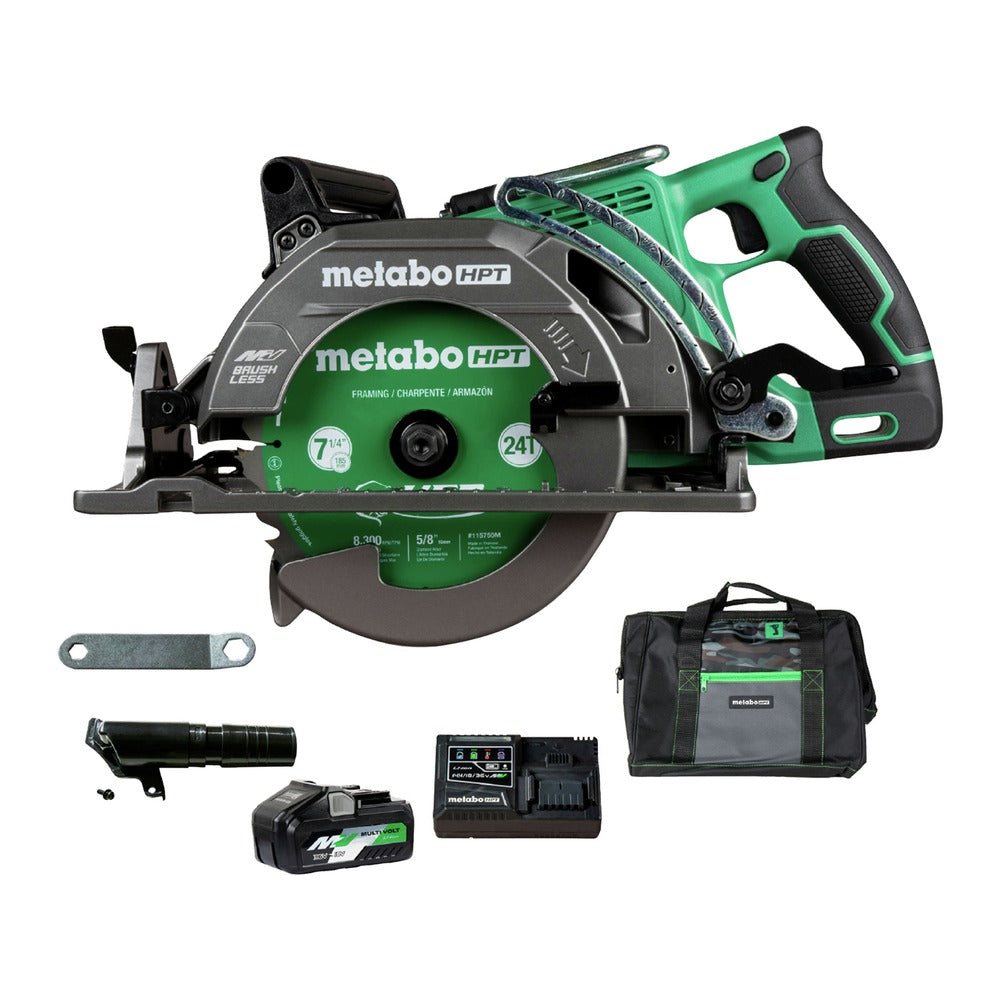 Metabo HPT MultiVolt 36V Brushless Lithium-Ion 7-1/4 in. Cordless Rear Handle Circular Saw Kit (4 Ah)