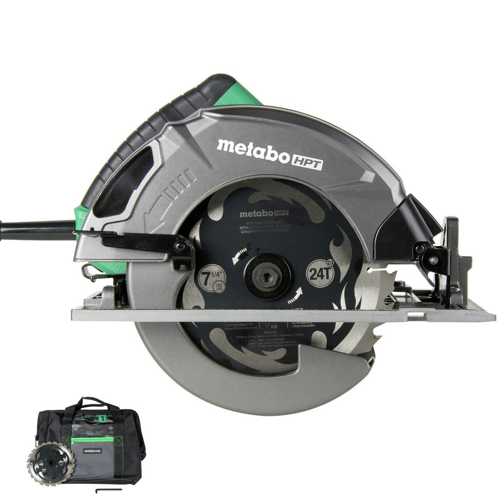 Metabo HPT 15 Amp Single Bevel 7-1/4 in. Corded Circular Saw with Blower Function, and Aluminum Die Cast Base