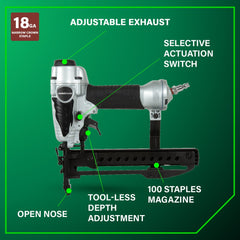 Metabo HPT 18 Gauge 1/4 in. Narrow Crown Stapler