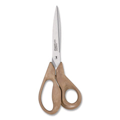 Maped Helix Advanced Wood 8.25 in. Long 4.75 in. Cut Length Multipurpose Scissors - Straight Brown Handle