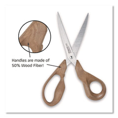 Maped Helix Advanced Wood 8.25 in. Long 4.75 in. Cut Length Multipurpose Scissors - Straight Brown Handle