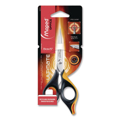 Maped Helix 5.75 in. Long Ultimate Precision Soft Grip Multipurpose Scissors - Straight Black/Orange Handle